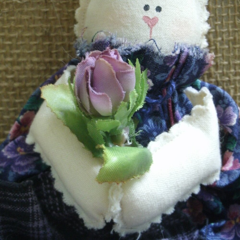 Vintage Handmade Cloth Rabbit Doll - Picture 14 of 14